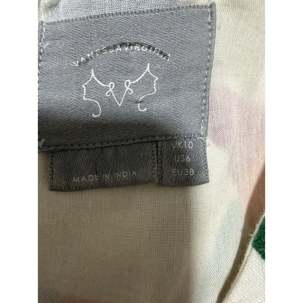 Vanessa‎ Virginia Anthropologie Folk Art Dress Embroidered Floral Animals Size 6 - Picture 11 of 12
